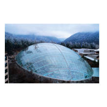 Techo de cúpula de vidrio enmarcado de espacio arqueado